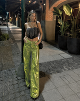 PANT METALIZADO KINDRA + TOP CORSET ASYA + SET COLLARES ÉTER