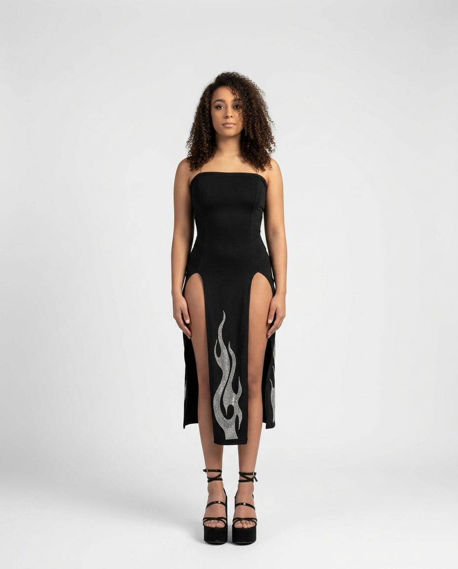Camille Fire Shine Maxi Dress