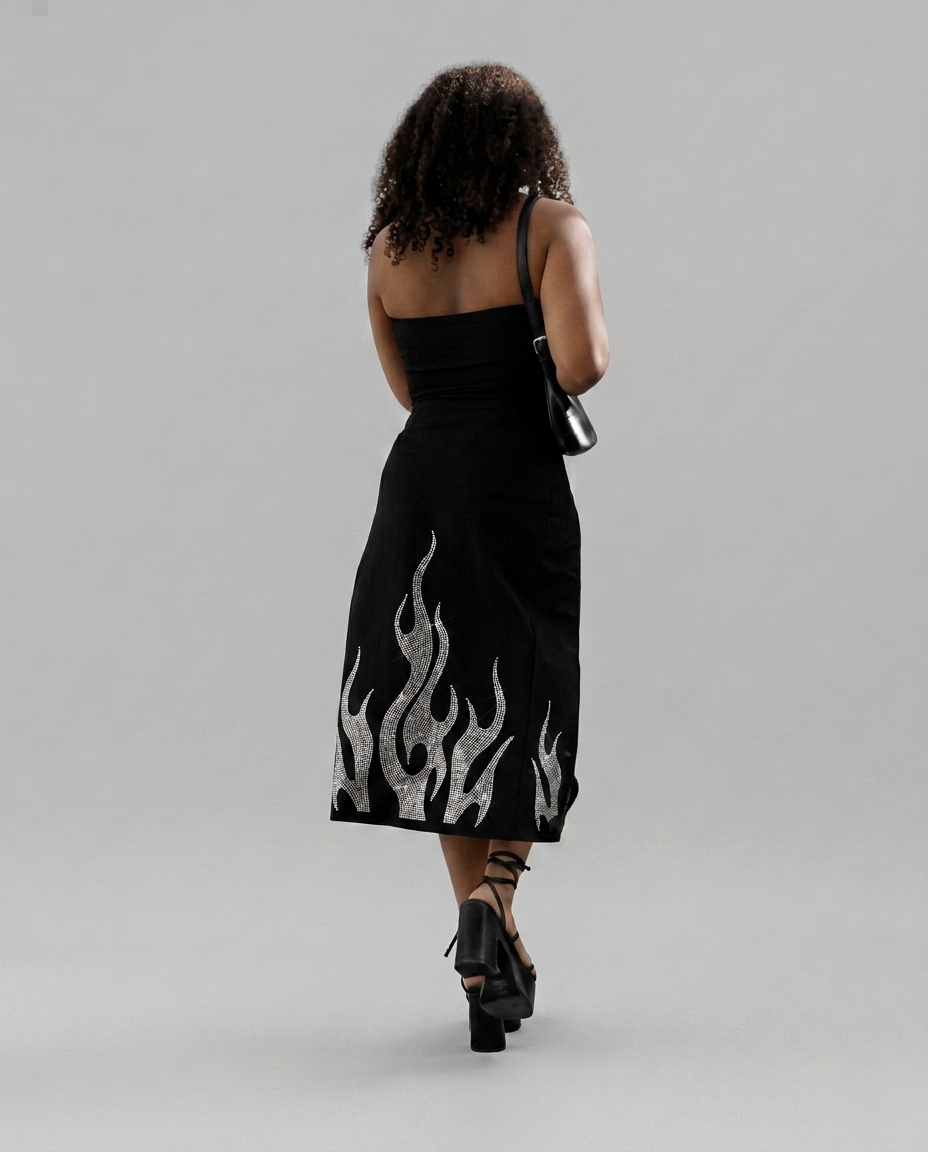 Camille Fire Shine Maxi Dress
